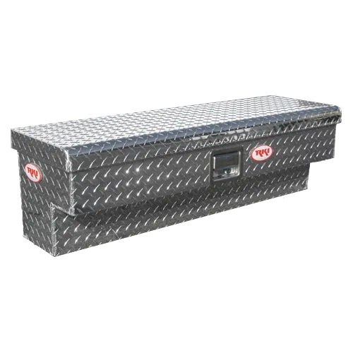 43SA – RKI Tool Box, Side Mount Single Lid Diamond Tread Silver Aluminum 44 Inch Length x 13-3/16 Inch Top/ 8 Inch Bo...